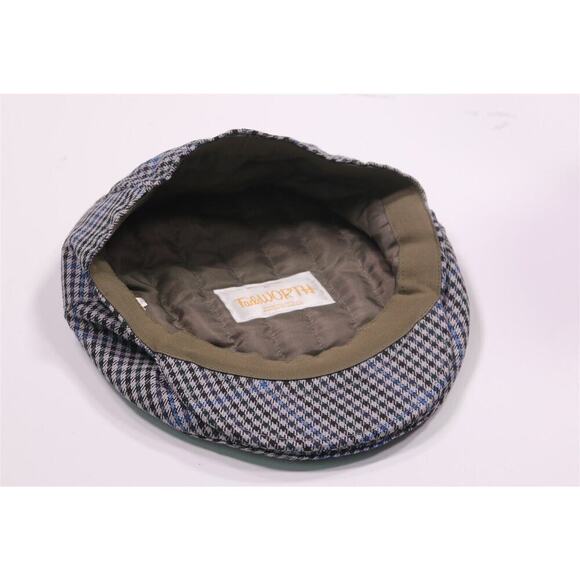 Failsworth Gray/Blue Check Wool Newsboy Cap Hat Made in Britain 7 1/8 - 58 cm - Picture 4 of 7